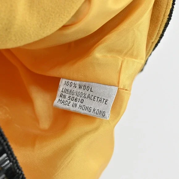 Vtg Nolan Miller Wool Beaded Jacket Tank Set Size 8 Yellow Retro Glam Hong Kong - Picture 10 of 16